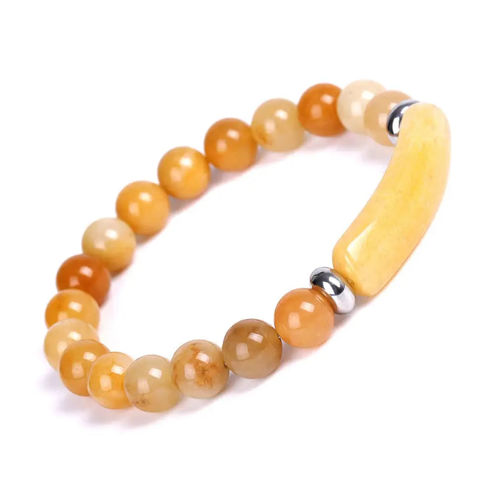 Buddha Stones Handmade Natural Gemstone Healing Bracelet - BWOOOH - Golden Silk Jade - Bracelet