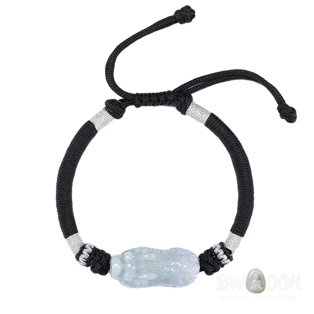 Buddha Stones Handmade Natural Jade PiXiu Luck Prosperity Braided String Bracelet - BWOOOH - 14-26cm - Bracelet