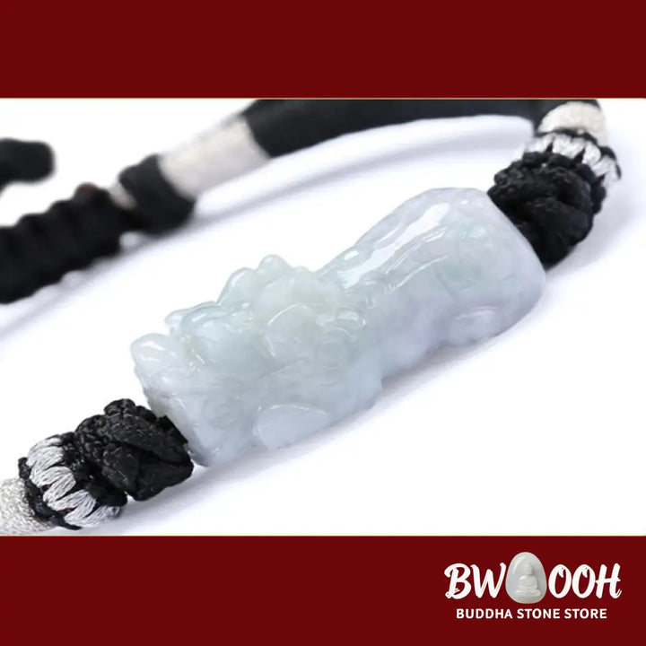 Buddha Stones Handmade Natural Jade PiXiu Luck Prosperity Braided String Bracelet - BWOOOH - 14-26cm - Bracelet