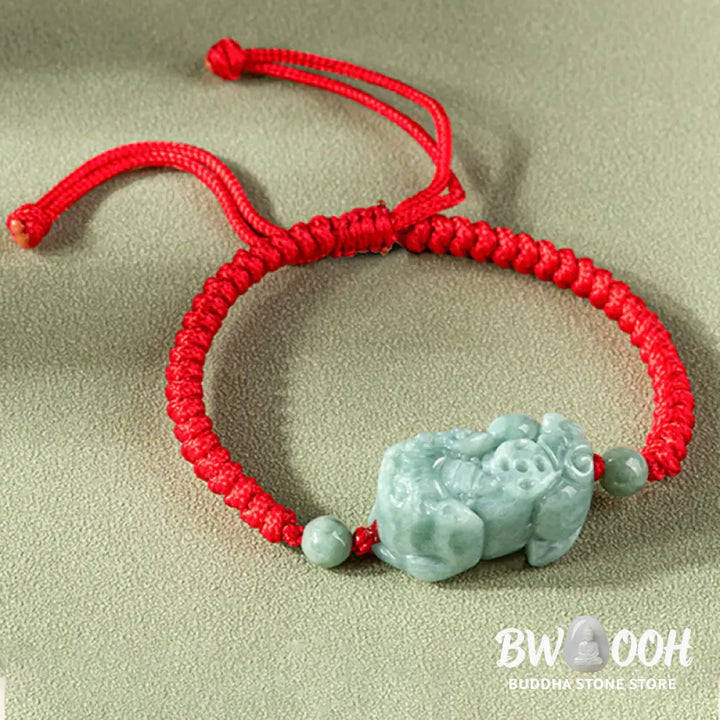 BWOOOH Handmade Natural Jade PiXiu Protection King Kong Knot Braided String Bracelet | spiritual healing bracelet