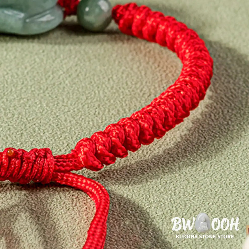 BWOOOH Handmade Natural Jade PiXiu Protection King Kong Knot Braided String Bracelet | spiritual healing bracelet