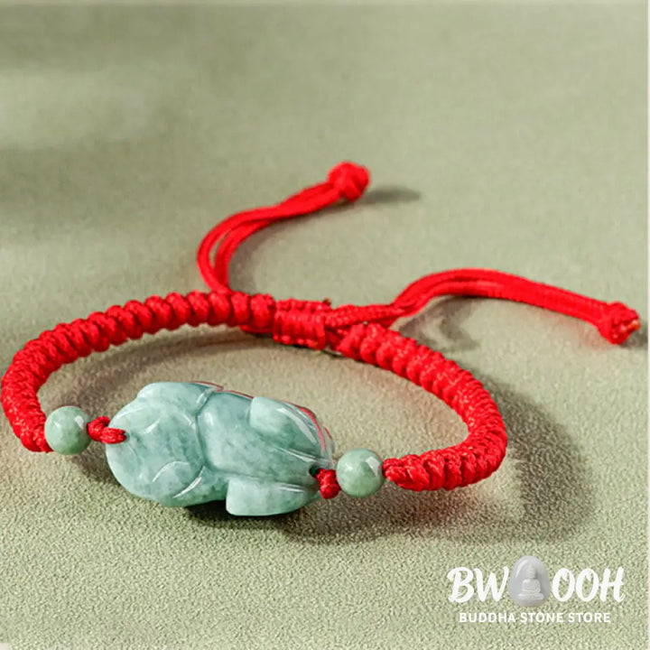 BWOOOH Handmade Natural Jade PiXiu Protection King Kong Knot Braided String Bracelet | spiritual healing bracelet
