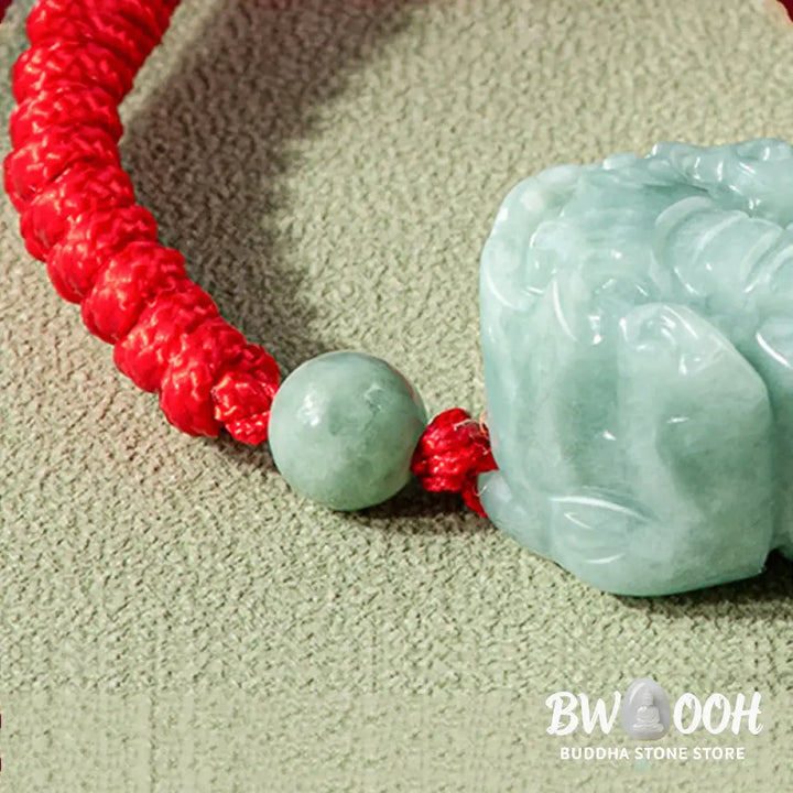BWOOOH Handmade Natural Jade PiXiu Protection King Kong Knot Braided String Bracelet | spiritual healing bracelet
