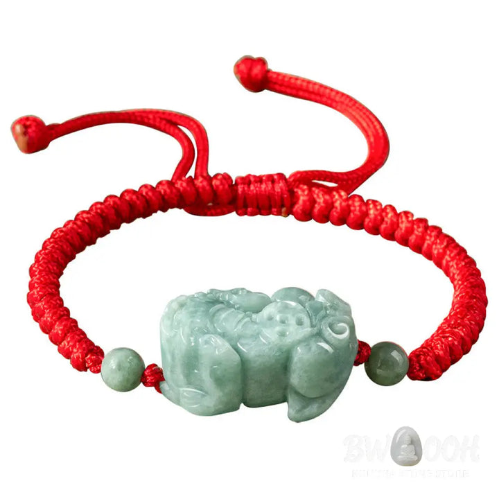 BWOOOH Handmade Natural Jade PiXiu Protection King Kong Knot Braided String Bracelet | spiritual healing bracelet