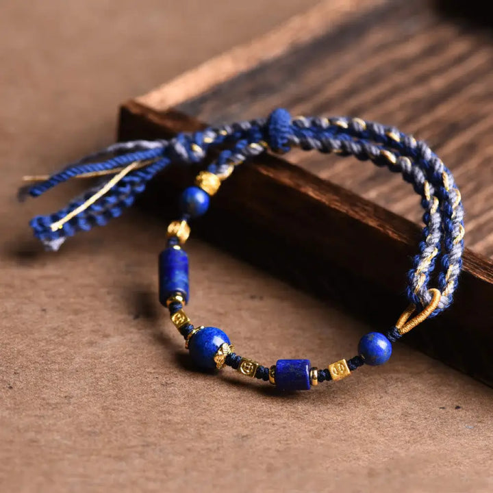 BWOOOH Handmade Natural Lazurite Bead Positive Rope Bracelet - BWOOOH - Lazurite(Balance♥Serenity)(Wrist