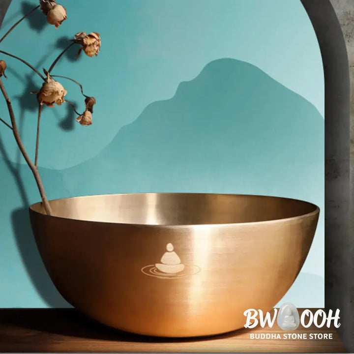 BWOOOH Tibetan singing bowl for meditation - Handmade Nepal Golden Singing 