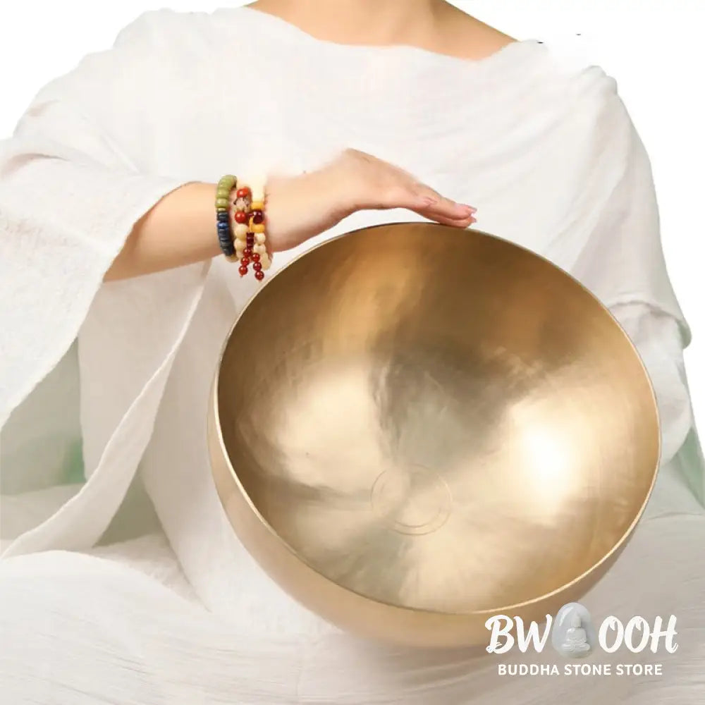 BWOOOH Tibetan singing bowl for meditation - Handmade Nepal Golden Singing 