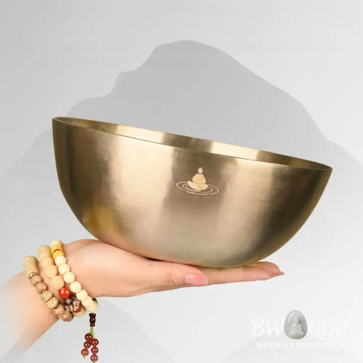 BWOOOH Tibetan singing bowl for meditation - Handmade Nepal Golden Singing 