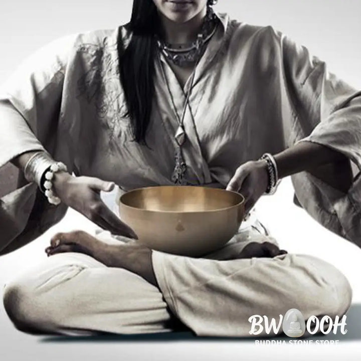 BWOOOH Tibetan singing bowl for meditation - Handmade Nepal Golden Singing 