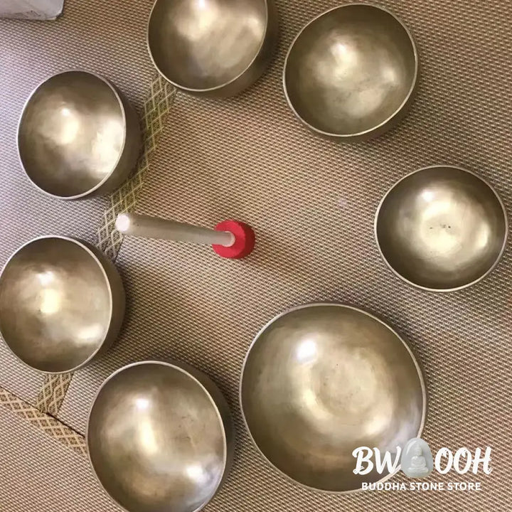BWOOOH Tibetan singing bowl for meditation - Handmade Nepal Golden Singing 