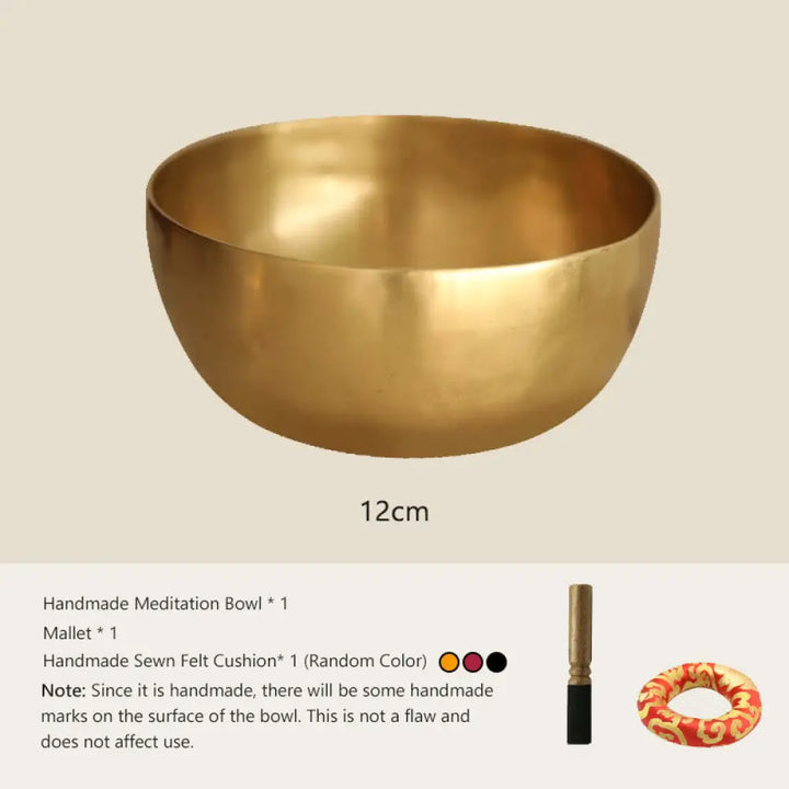 BWOOOH Tibetan singing bowl for meditation - Handmade Nepal Golden Singing 
