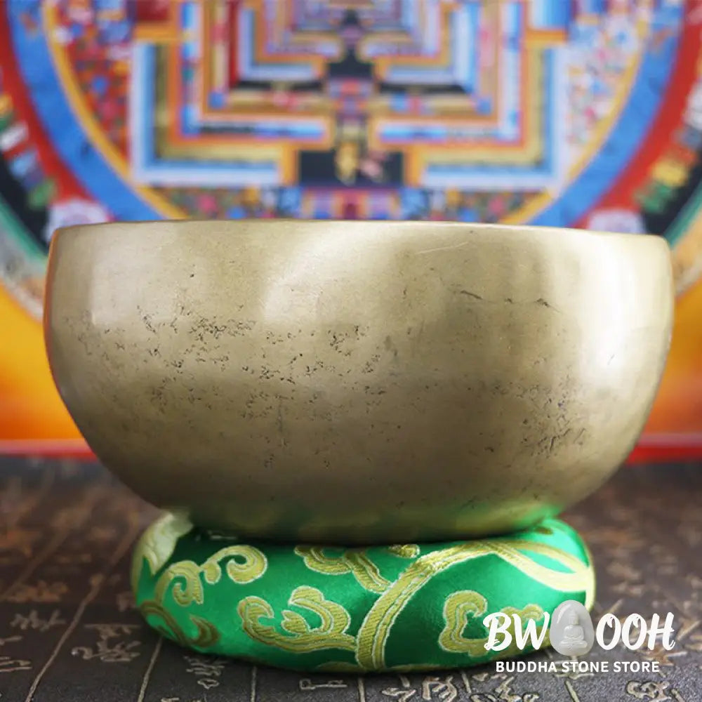 BWOOOH Tibetan singing bowl for meditation - Handmade Nepal Golden Singing 