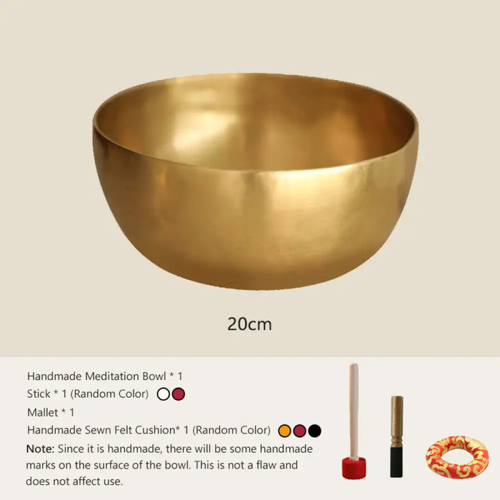 BWOOOH Tibetan singing bowl for meditation - Handmade Nepal Golden Singing 