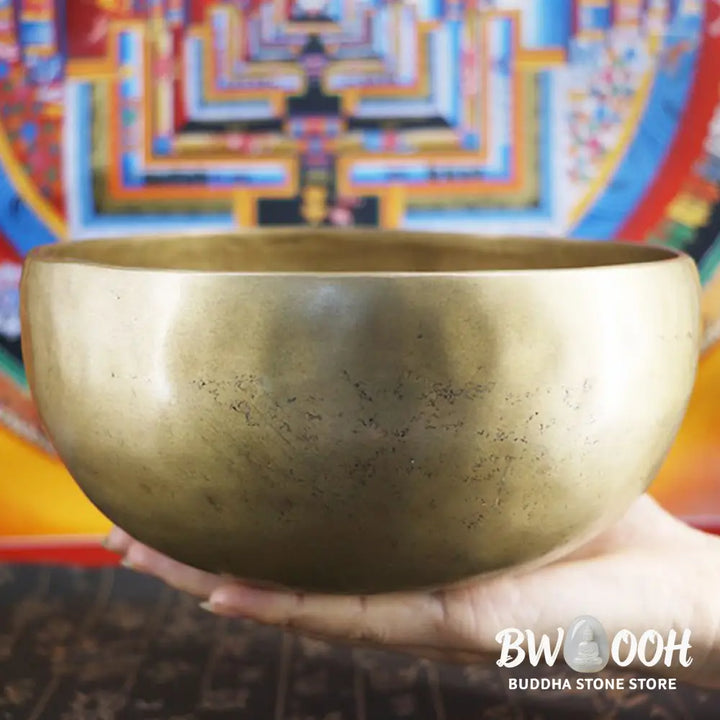 BWOOOH Tibetan singing bowl for meditation - Handmade Nepal Golden Singing 