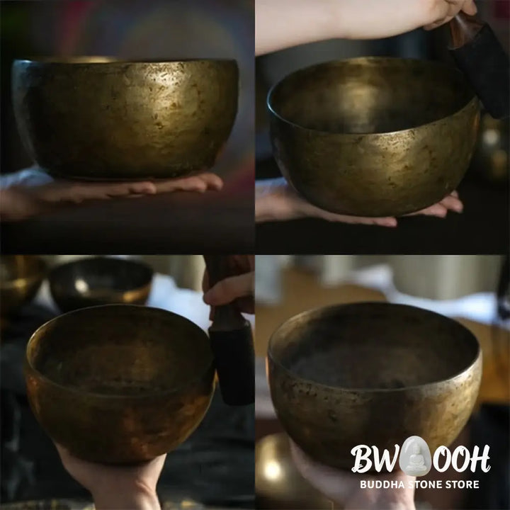BWOOOH Tibetan singing bowl for meditation - Handmade Nepal Singing Bowl Si