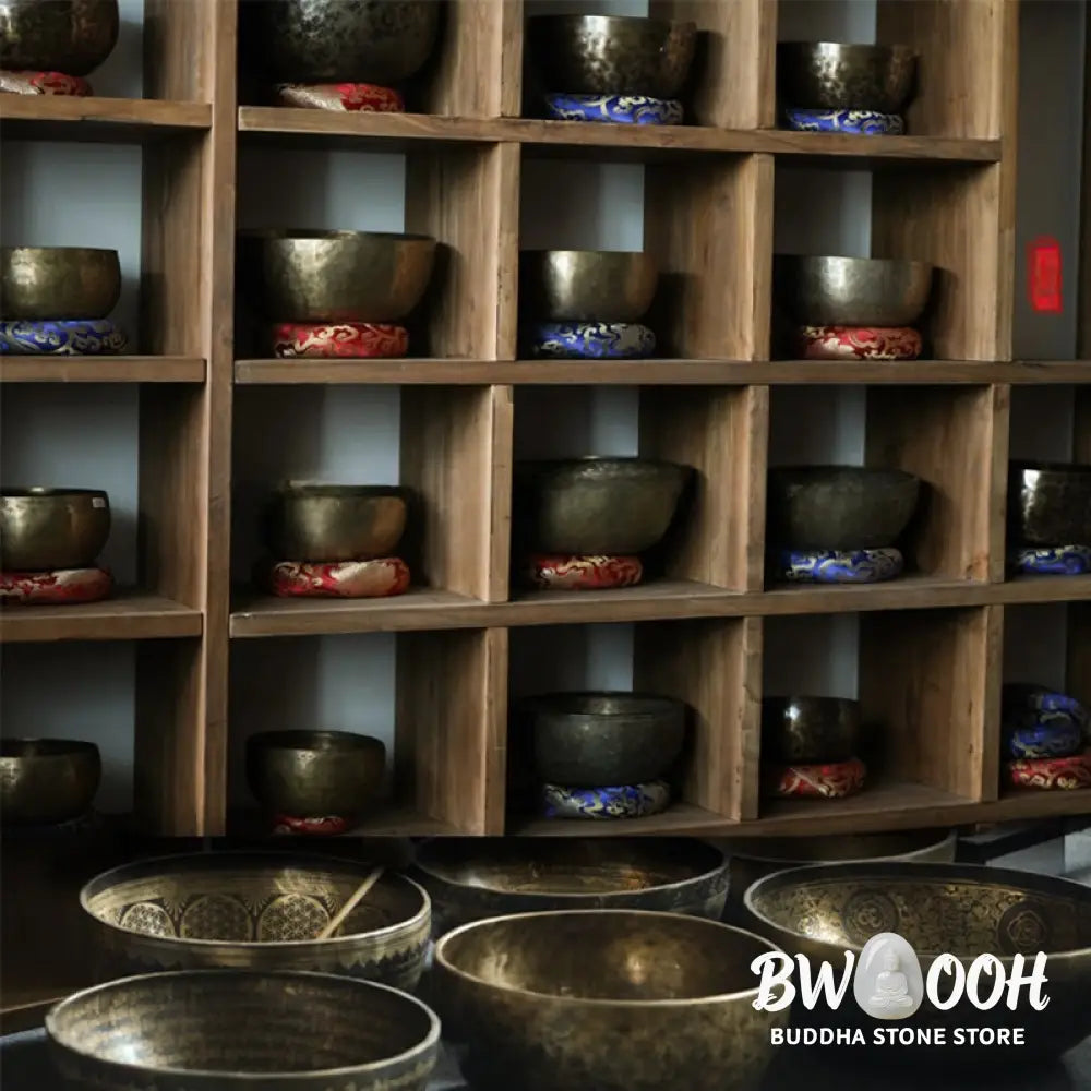 BWOOOH Tibetan singing bowl for meditation - Handmade Nepal Singing Bowl Si