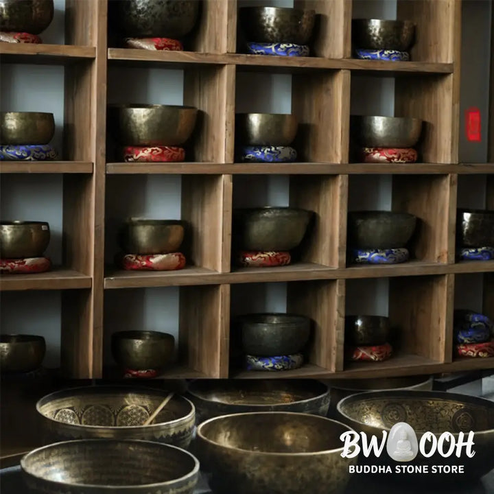 BWOOOH Tibetan singing bowl for meditation - Handmade Nepal Singing Bowl Si