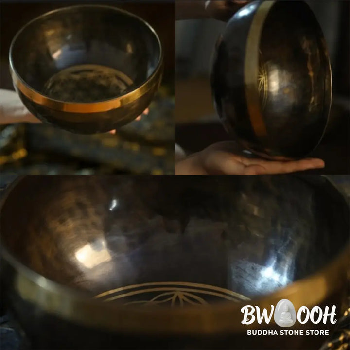BWOOOH Tibetan singing bowl for meditation - Handmade Nepal Singing Bowl Si