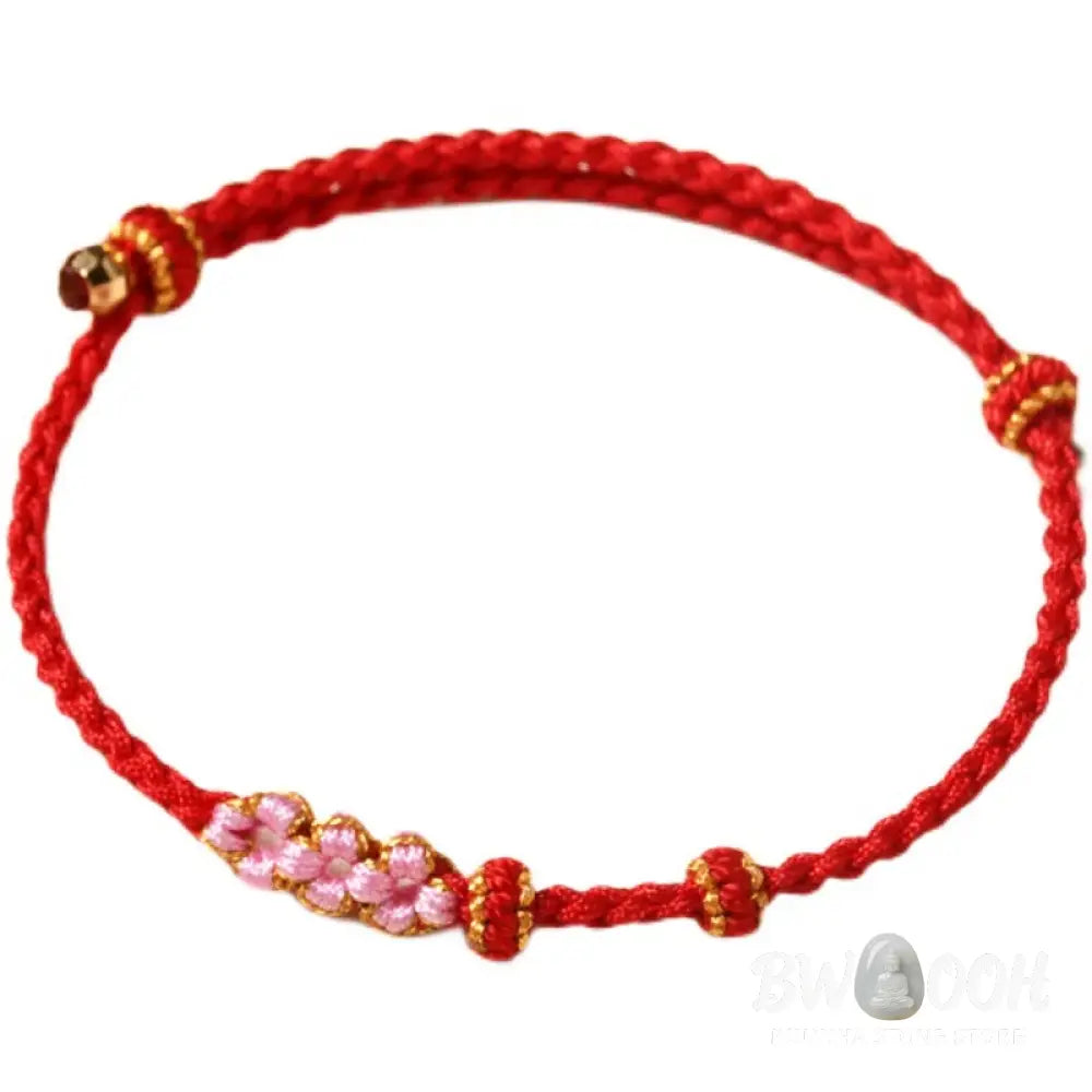 Buddha Stones Handmade Peach Blossom Protection Braided Rope Bracelet - BWOOOH - Bracelet
