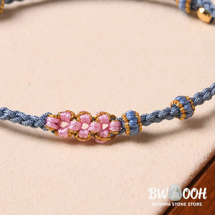 Buddha Stones Handmade Peach Blossom Protection Braided Rope Bracelet - BWOOOH - Bracelet