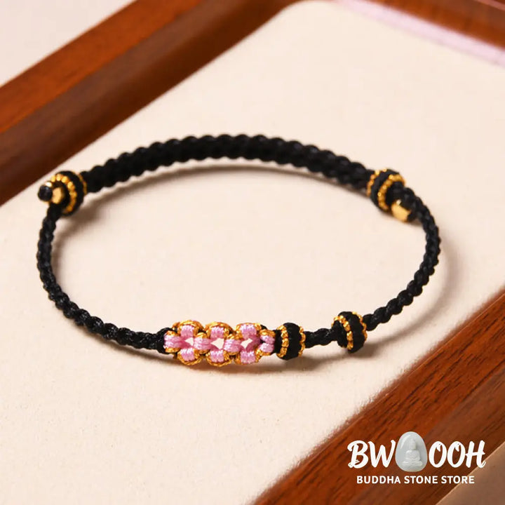 Buddha Stones Handmade Peach Blossom Protection Braided Rope Bracelet - BWOOOH - Bracelet
