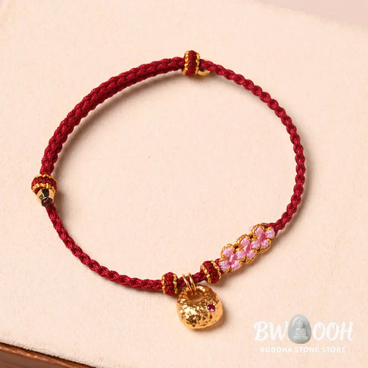 Buddha Stones Handmade Peach Blossom Protection Braided Rope Bracelet - BWOOOH - Bracelet
