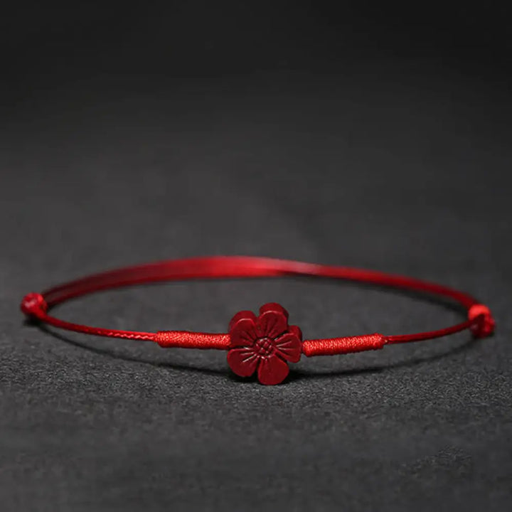 BWOOOH Handmade Plum Blossom Pixiu Lotus Koi Fish Cinnabar Blessing Braid Bracelet feng shui bracelet protection bracelet