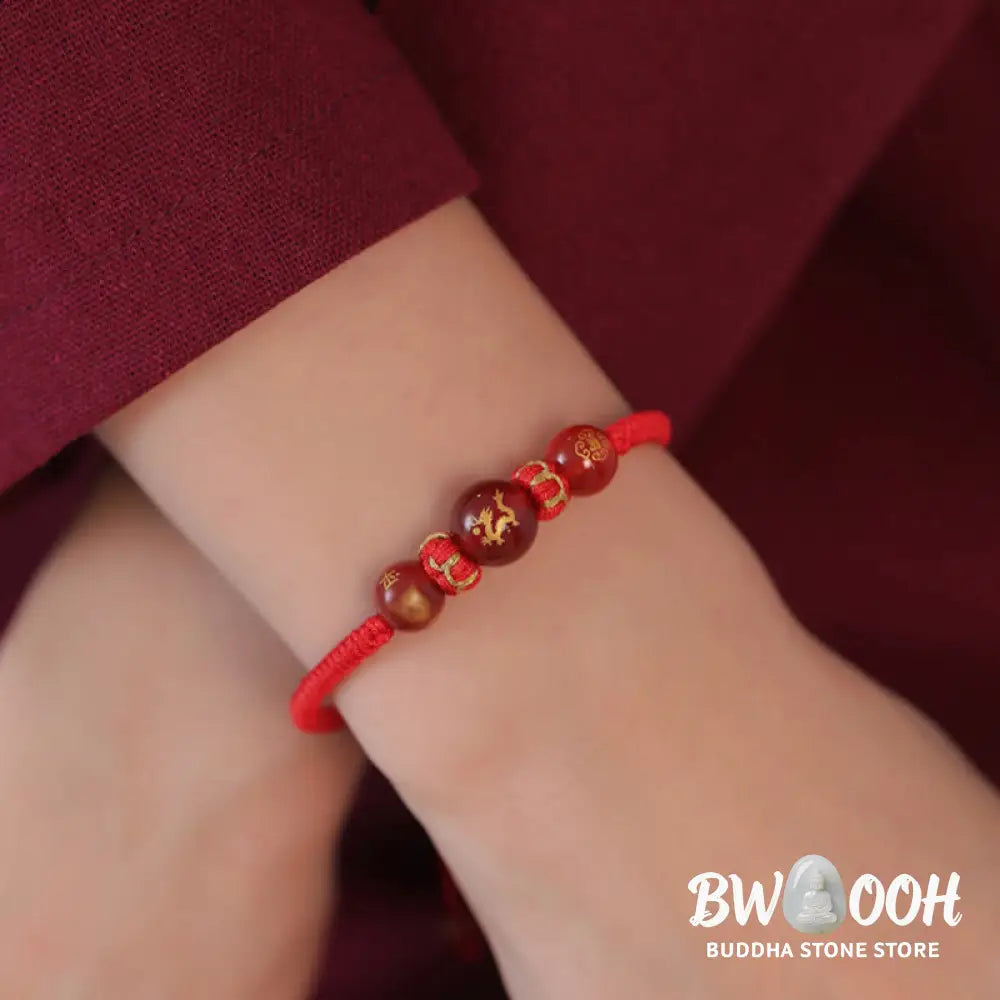 Buddha Stones Handmade Red Agate Chinese Zodiac Red String Braided Protection Bracelet - BWOOOH - Bracelet