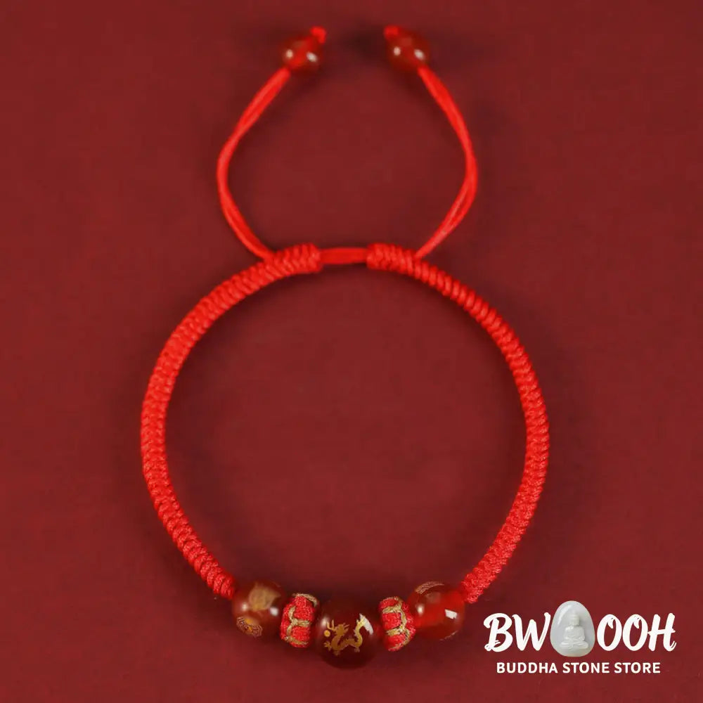 Buddha Stones Handmade Red Agate Chinese Zodiac Red String Braided Protection Bracelet - BWOOOH - Bracelet