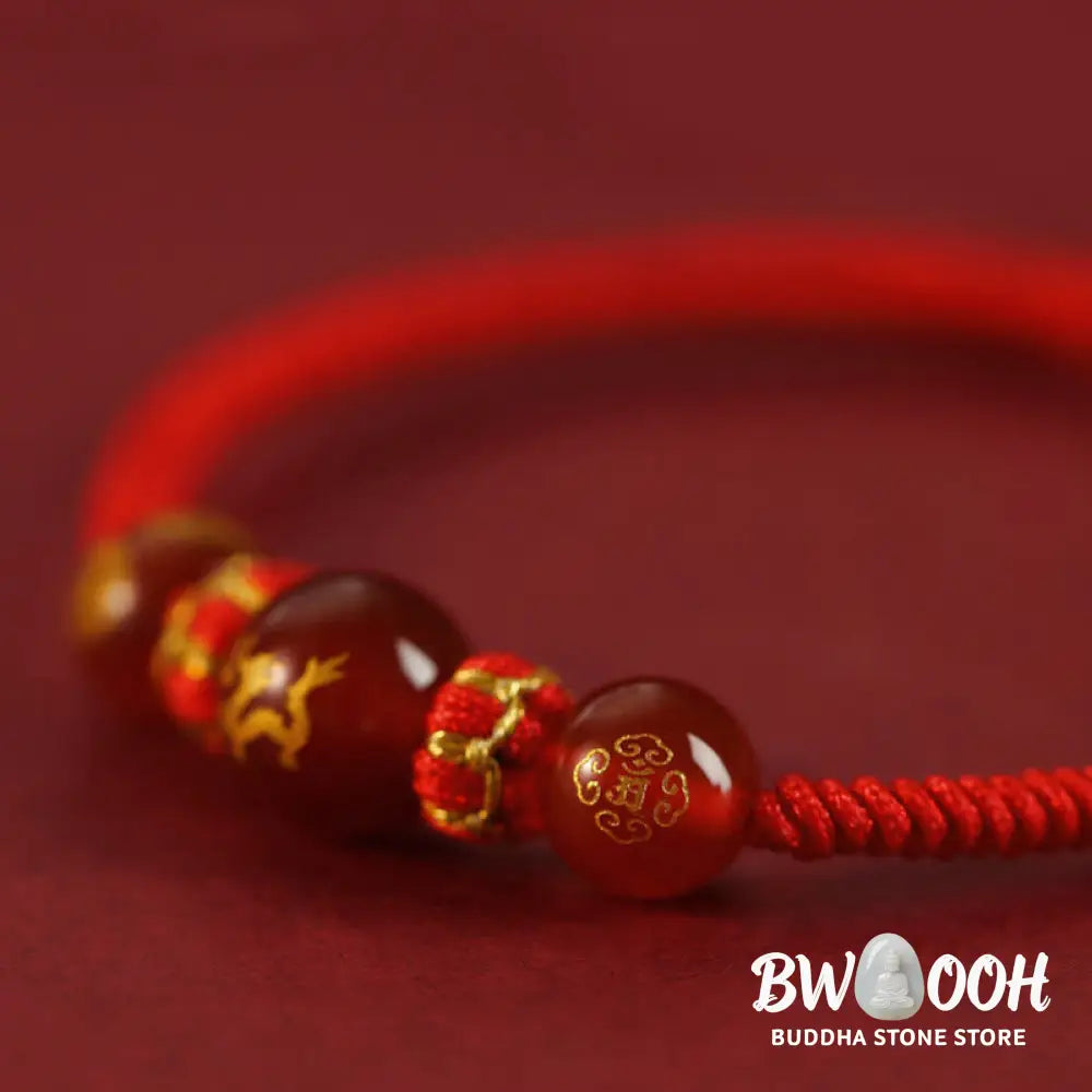 Buddha Stones Handmade Red Agate Chinese Zodiac Red String Braided Protection Bracelet - BWOOOH - Bracelet