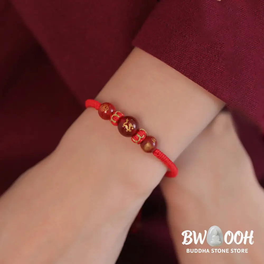 Buddha Stones Handmade Red Agate Chinese Zodiac Red String Braided Protection Bracelet - BWOOOH - Bracelet