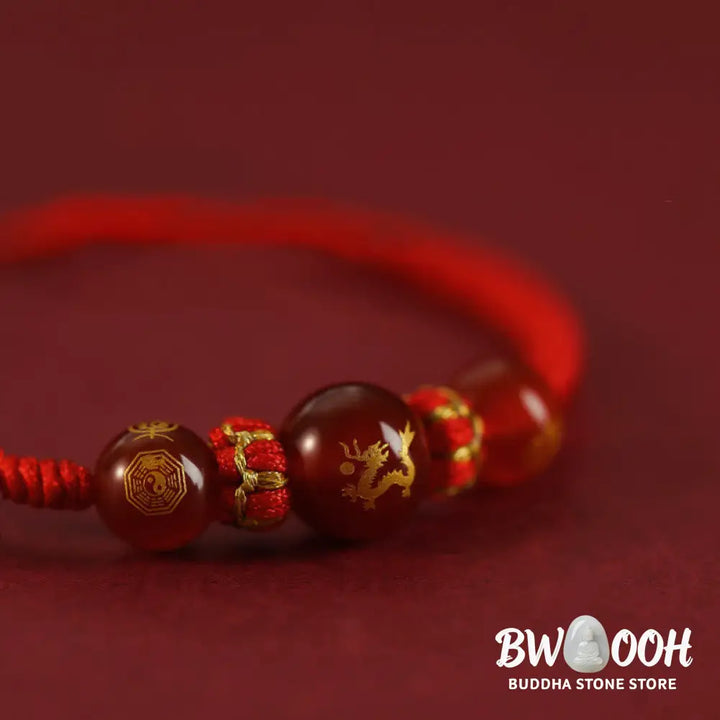 Buddha Stones Handmade Red Agate Chinese Zodiac Red String Braided Protection Bracelet - BWOOOH - Bracelet