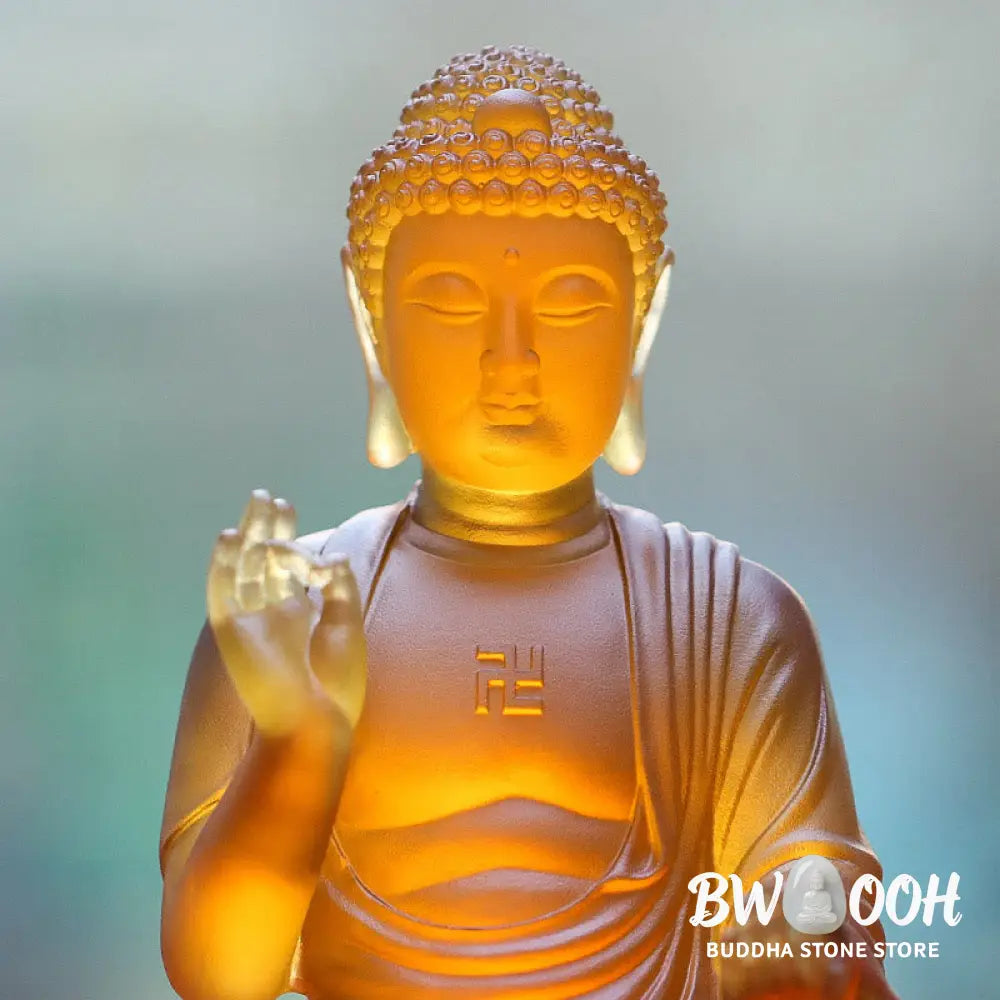 BWOOOH handcrafted Buddha statue - Handmade Sakyamuni Buddha Liuli Cry
