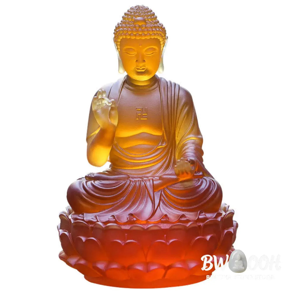 BWOOOH handcrafted Buddha statue - Handmade Sakyamuni Buddha Liuli Cry