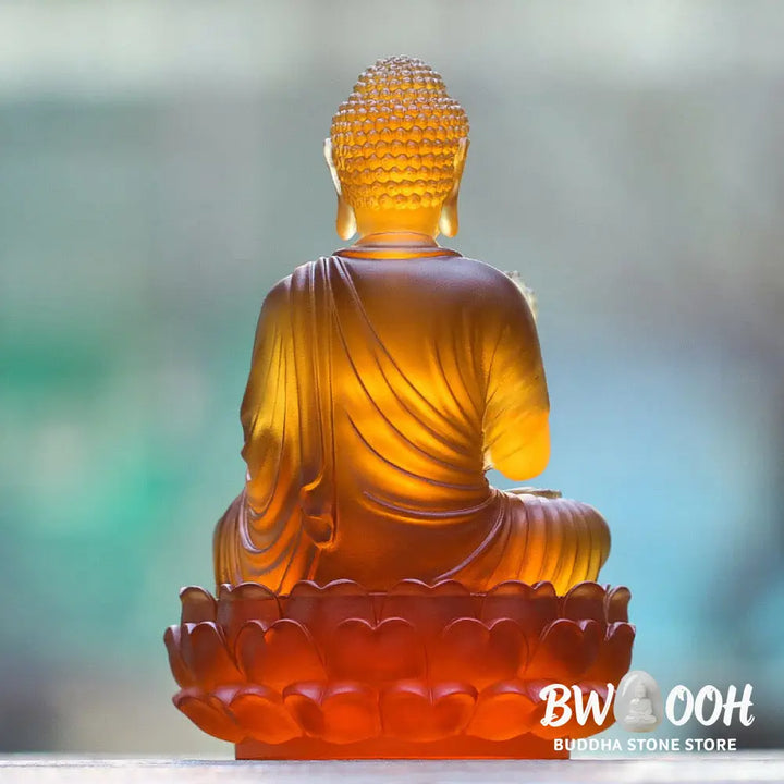 BWOOOH handcrafted Buddha statue - Handmade Sakyamuni Buddha Liuli Cry