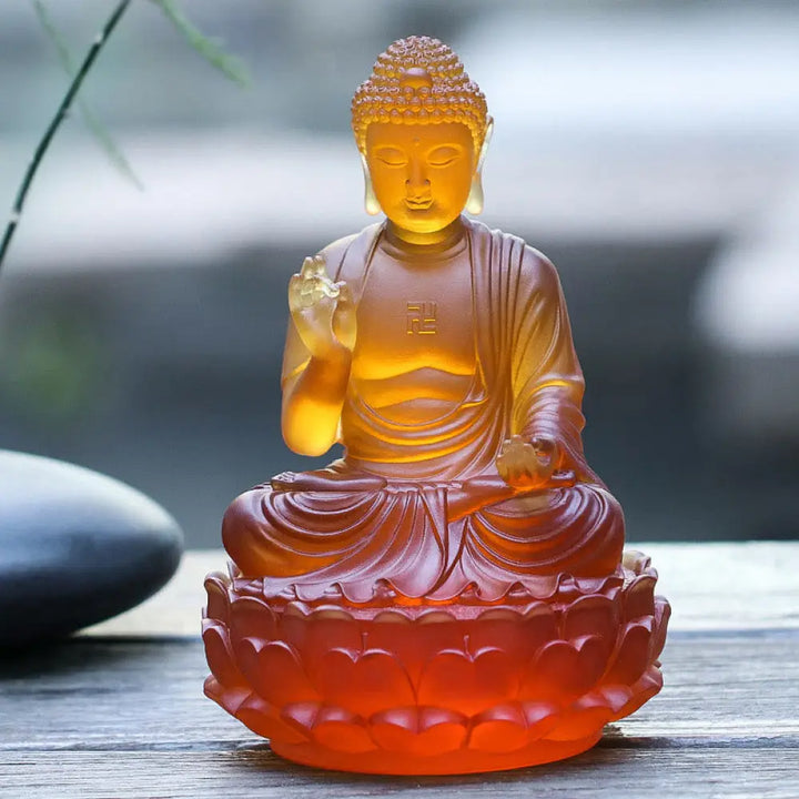 BWOOOH handcrafted Buddha statue - Handmade Sakyamuni Buddha Liuli Cry