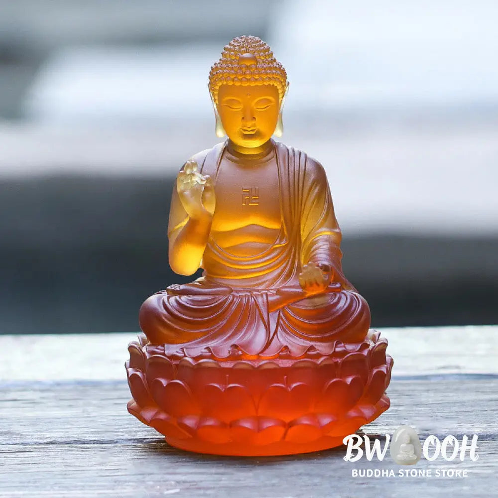 BWOOOH handcrafted Buddha statue - Handmade Sakyamuni Buddha Liuli Cry