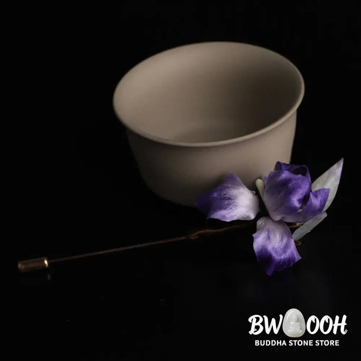 Buddha Stones Handmade Silk Art Purple White Iris Protection Brooch - Purple White Iris(Length: About 7cm) - Brooch