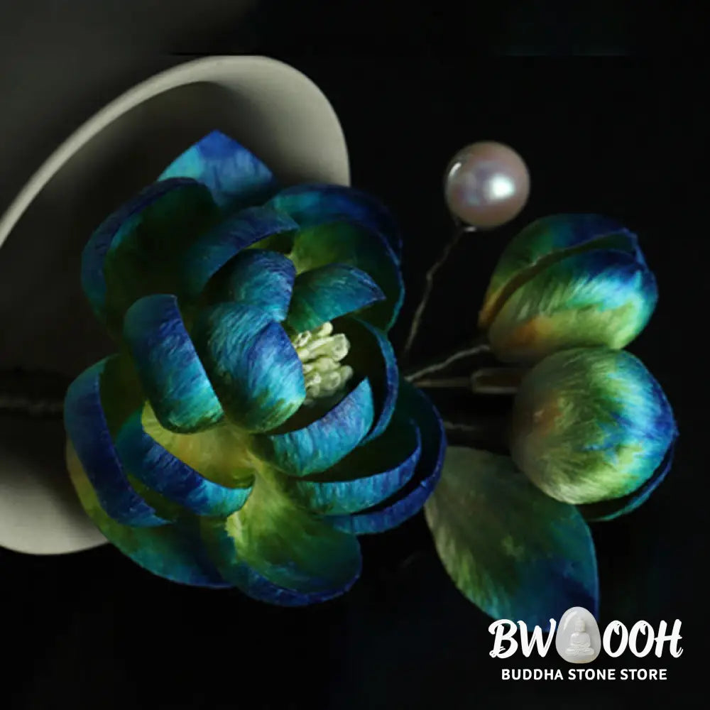 Buddha Stones Handmade Silk Art Velvet Camellia Blessing Protection Brooch - Camellia(Length: About 7-8cm) - Brooch