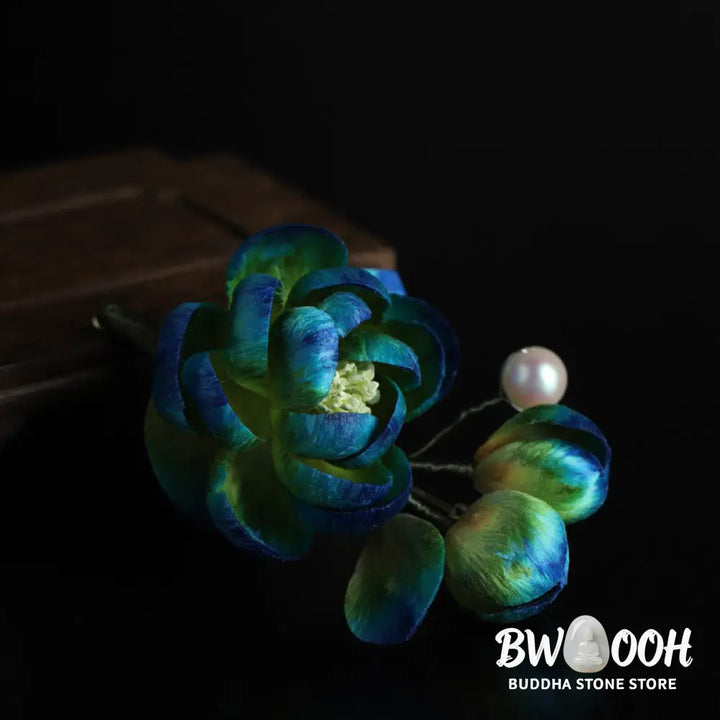 Buddha Stones Handmade Silk Art Velvet Camellia Blessing Protection Brooch - Camellia(Length: About 7-8cm) - Brooch