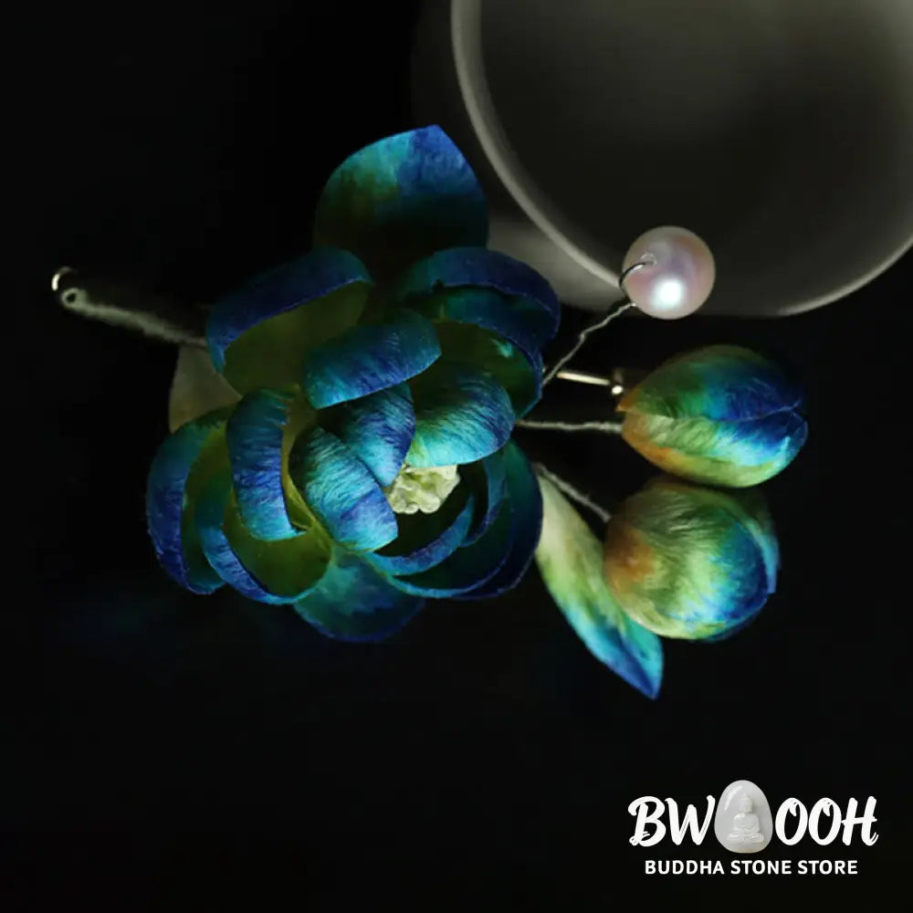 Buddha Stones Handmade Silk Art Velvet Camellia Blessing Protection Brooch - Camellia(Length: About 7-8cm) - Brooch