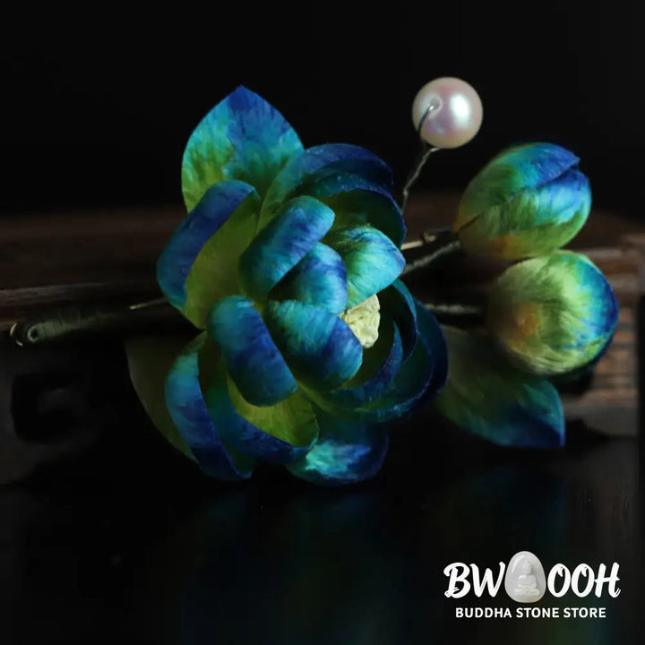 Buddha Stones Handmade Silk Art Velvet Camellia Blessing Protection Brooch - Camellia(Length: About 7-8cm) - Brooch