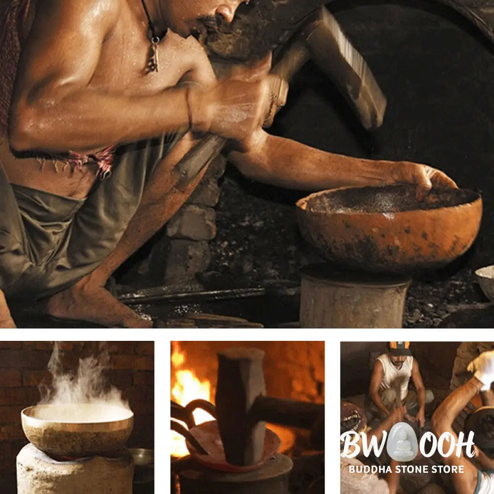 BWOOOH Tibetan singing bowl for meditation - Handmade Singing Bowl Buddha E