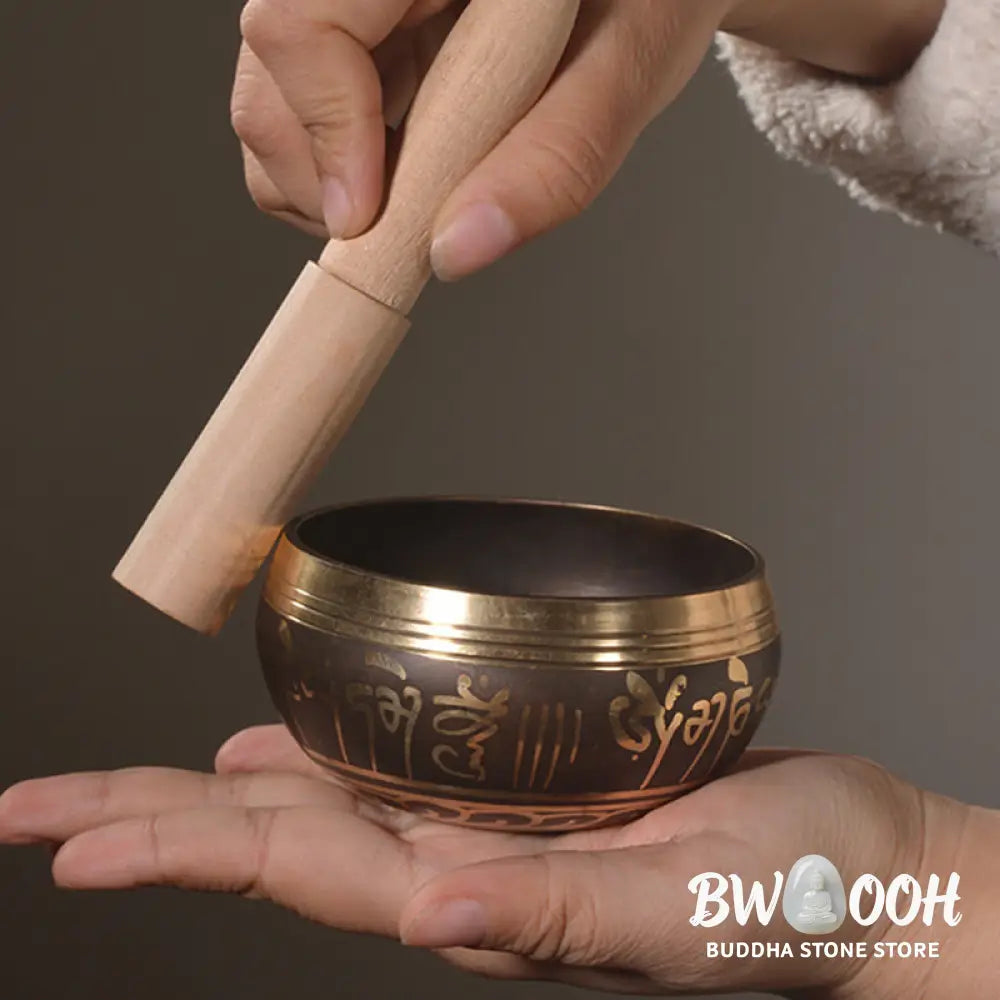 BWOOOH Tibetan singing bowl for meditation - Handmade Singing Bowl Buddha E