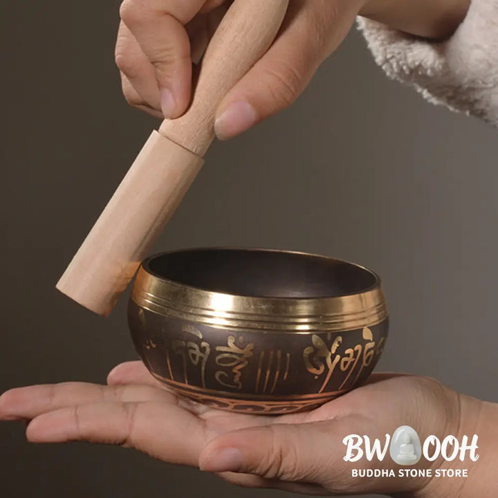 BWOOOH Tibetan singing bowl for meditation - Handmade Singing Bowl Buddha E