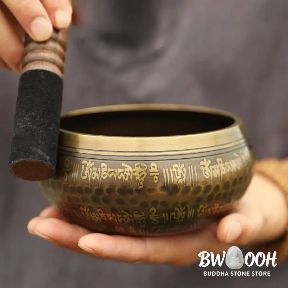BWOOOH Tibetan singing bowl for meditation - Handmade Singing Bowl Scriptur