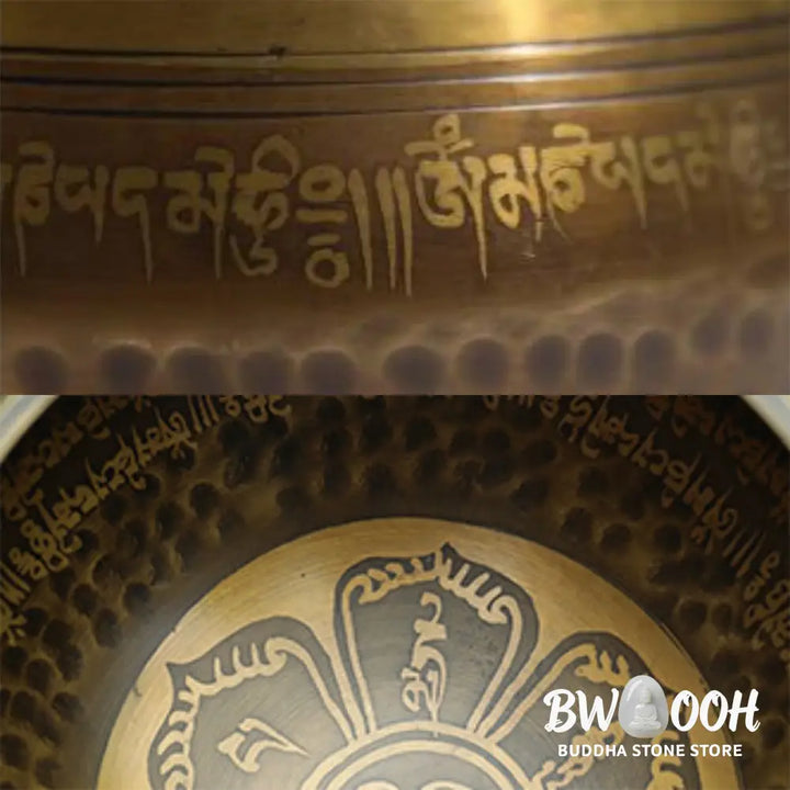 BWOOOH Tibetan singing bowl for meditation - Handmade Singing Bowl Scriptur