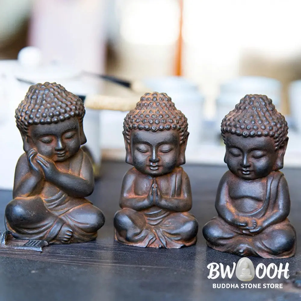 BWOOOH resin Buddha statue - Handmade Small Sakyamuni Buddha Iro