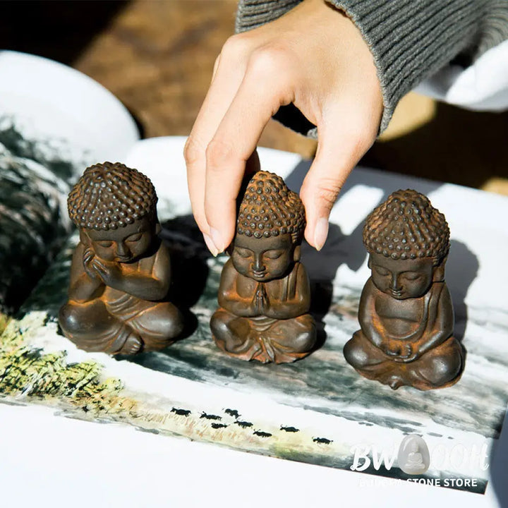 BWOOOH resin Buddha statue - Handmade Small Sakyamuni Buddha Iro