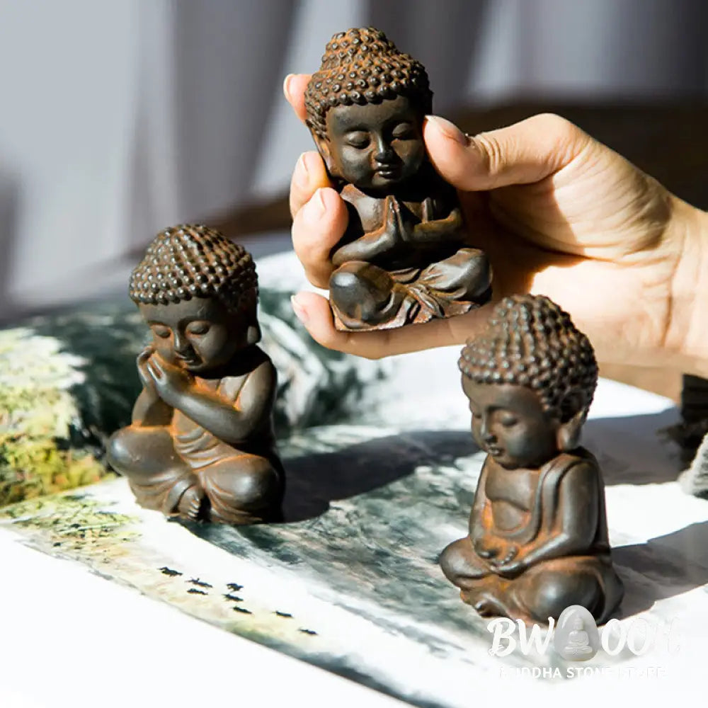 BWOOOH resin Buddha statue - Handmade Small Sakyamuni Buddha Iro